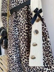 Leopar desenli çantalı takım