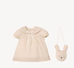 bunny çantalı müslin elbise
