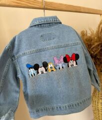 Minnie taşlı kot ceket