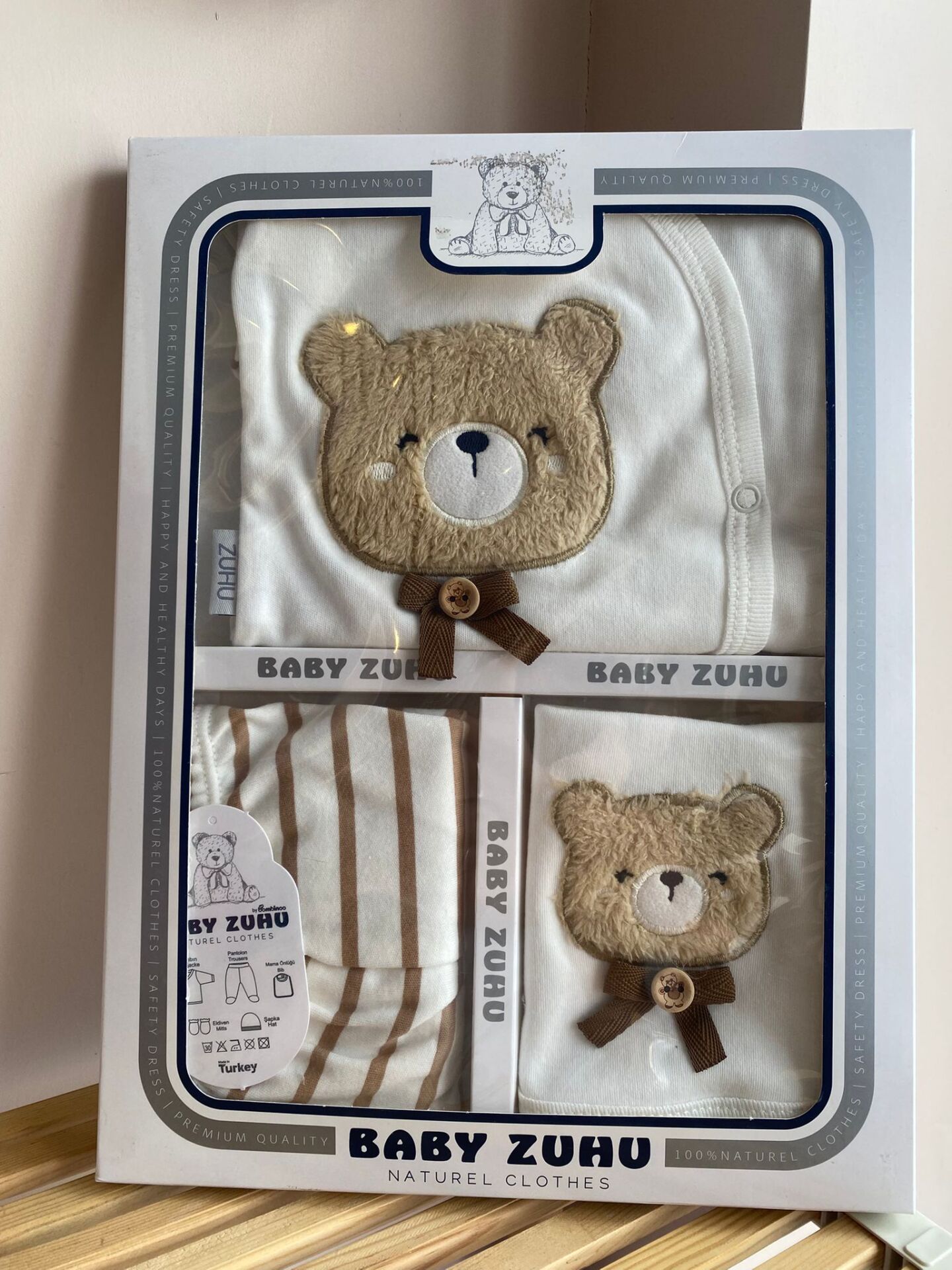 Baby zuhu ayıcık yenidoğan set 5 parça
