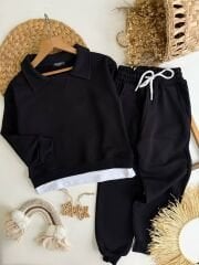 Siyah rahat ikili takım