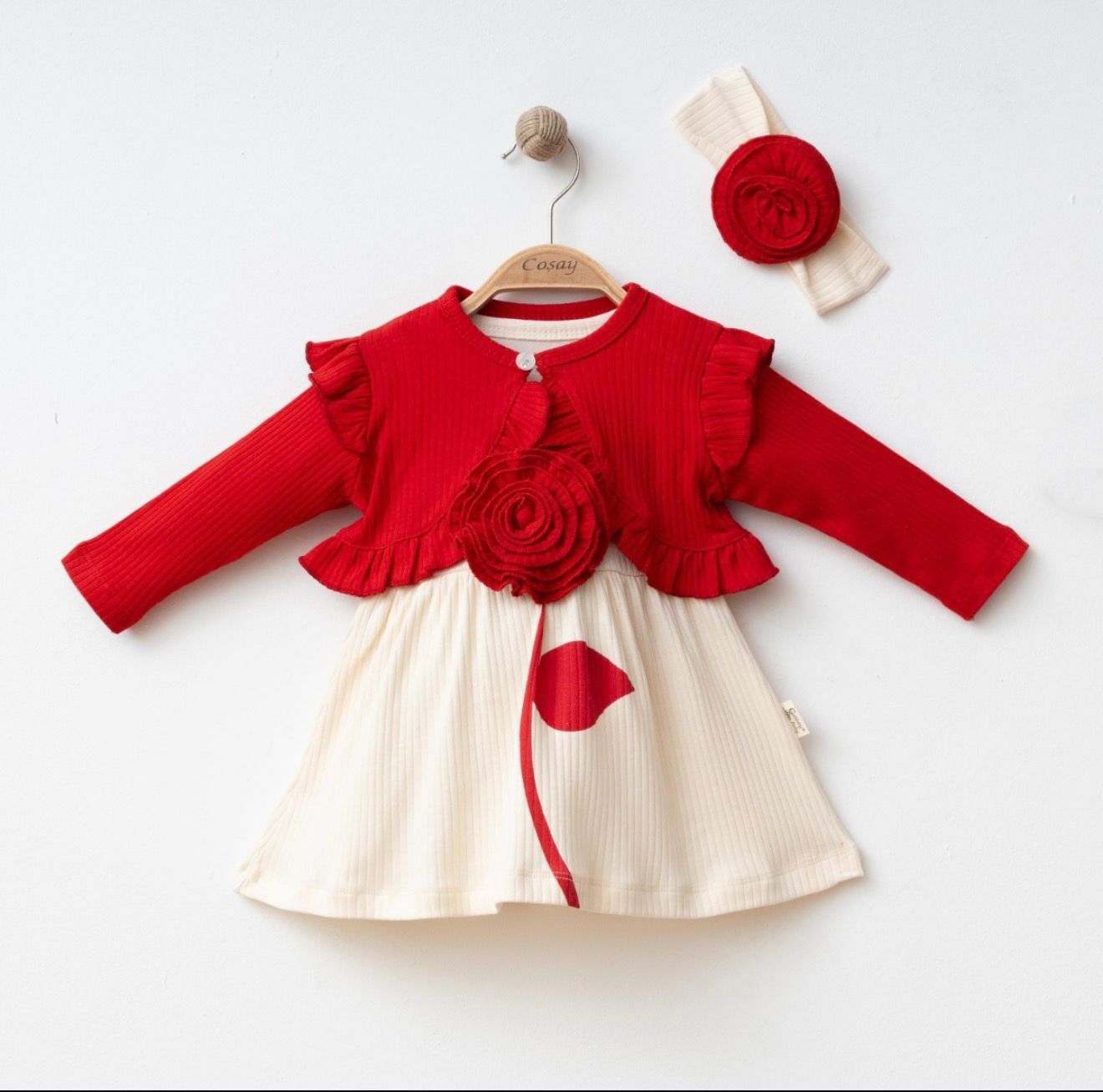 ROSE Bolerolu+Bandanalı Elbise