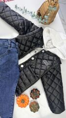 Siyah montlu 3'lü jean takım